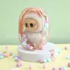 Bolsa de Maquillaje de Muñeca de Algodón PVC Impermeable Muñeca de Felpa Exhibición Transparente Cubierta Protectora a Prueba de Polvo Bolsa Colgante Conveniente para Salir