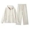 Traje de Pareja Deportivo Casual de Primavera y Otoño Transfronterizo Sudadera con Capucha para Hombre Pantalones de Manga Hombro Conjunto de Dos Piezas en Stock