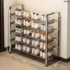 Zapatero multiusos de acero inoxidable, apto para uso doméstico, no requiere ensamblaje, estante de almacenamiento versátil para entradas, dormitorios y propiedades de alquiler; estanterías para zapatos al por mayor disponibles