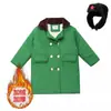 Abrigo de algodón para niños, engrosado, cálido, de invierno, de longitud media, color Verde Militar, abrigo retro para niños, abrigo acolchado de algodón para bebé, forro polar