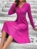 Vestido Casual Cruzado para Mujer Primavera y Verano Estilo Japonés y Coreano Cuello en V Sexy Color Sólido con Vuelo Venta Directa de Fabricante en Stock