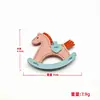 Bolsa Pingente Cavalo de Balanço Desenho Animado Chaveiro Criativo de PU Decoração de Cavalo Pequeno de Madeira Acessório de Bolsa Cavalo de Pelúcia em Couro