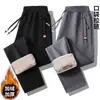 Otoño e Invierno Pantalones Casuales de Forro Polar de Cordero para Hombre con Bolsillo con Cremallera Grueso Talla Grande Suelto Cubre Carne Cálido