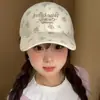 Gorra de Béisbol Bordada con Flores Frescas Estilo Coreano para Mujer, Verano, Circunferencia de Cabeza Grande, Versátil, Adelgazante, Sombrero de Pico para Proteger del Sol