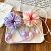 Laço de Cabelo Fofo de Flor Tulipa com Fita para Meninas, Corda para Rabo de Cavalo e Coque, Acessórios de Cabelo para Meninas