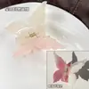 Pinza de Agarre Acrílica Grande Tipo Tiburón Cambiante de Color Estilo Coreano Dulce Elegante Pinza para el Cabello Cabello de la Parte Posterior de la Cabeza para Mujer