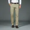 Pantalones de vestir casuales, modernos y versátiles, pantalones elásticos de pierna recta holgada, pantalones casuales para hombre