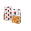 Bolsa de pan personalizada con impresión en huecograbado, bordes sellados con alambre, sello de ocho lados, bolsa tipo doy-pack para fruta liofilizada y empaque de snacks horneados