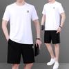 Traje de Ropa de Verano para Papá Camiseta de Manga Corta de Seda de Hielo para Hombre Verano Mediana Edad y Ancianos Cuello Redondo Ropa Deportiva Casual para Papá