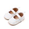 Sapatos de Princesa com Decoração de Coelho de Pérola, Novo Estilo, com Velcro Elástico, Sola Macia Antiderrapante para Bebês de 0 a 1 Ano