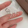 Pendientes Fan Zhiqiao de Corea del Sur, estilo coreano, con lazo de circonita en plata de ley 925, temperamento simple, combina con todo, estilo ins