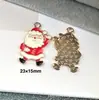 142 Colgantes de Navidad Colgantes de Aleación con Gota de Aceite Accesorios para Joyería DIY Colgante de Papá Noel Muñeco de Nieve Campana