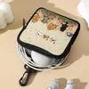 Monedero con Estampado de Gato Lindo, Bolso de Almacenamiento Impermeable de Cuero Artificial con Cremallera, Estuche Multifuncional Mini para Auriculares