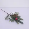 Decoración Navideña de Agujas de Pino Artificial Transfronteriza Accesorios de Rama de Pino Individual Piñas de Plástico Ramas de Bayas Festivas Frutas Rojas Árbol de Navidad