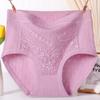 Ropa interior roja grande de cintura alta Benmingnian para mujeres de mediana edad y mayores de tejido de algodón bud de seda talla grande shorts de triángulo para mujer 2083