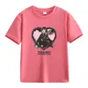 Comercio Exterior Americano Verano Pesado Color Sólido Estampado de Letras Algodón Manga Corta Camiseta Manga Media Ropa para Clase Padre-Hijo Ropa para Niños