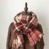 Bufanda de Imitación Cachemir a Cuadros Arcoíris Estilo Coreano 2025 para Mujer Otoño e Invierno Estudiante Pareja Mohair Bufanda Cálida Estilo Largo