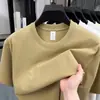 Camiseta de Manga Corta de Algodón Puro de Peso Pesado para Hombre 2026 Nuevo Verano Delgada Casual Versátil Transpirable Cuello Redondo para Hombre