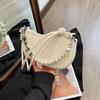 Bolsa Pequena de Ombro com Pérolas para Mulheres 2026 Nova Bolsa de Ombro Texturizada da Moda para o Dia a Dia