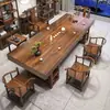 Conjunto de Cadeiras de Madeira Maciça em Laje Grande Nova Mesa de Centro Simples Chinesa Mesa Clássica de Escritório para Preparo de Chá Kung Fu Zen