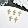 Nuevos Accesorios para Uñas de Aleación Cruz Oscura Pendientes Retro Europeos y Americanos Estilo Punk Gótico Diamantes para Uñas