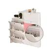 Zapatero Ultra Delgado Hierro Forjado Entrada del Hogar Acero Gran Capacidad Gabinete de Entrada Simple Metal a Prueba de Polvo Inclinable Estrecho