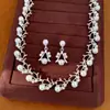 Nuevo conjunto de collar y pendientes de perlas incrustadas de diamantes estilo coreano, con un diseño único y un accesorio sofisticado y versátil
