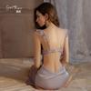 Guiruo Underwear Simples Fivela Sexy Lace Backless Plus Chest Pad Suspender Camisola Robe Home Clothes terno 4358
