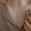 Acero de titanio oro 18K Collar geométrico de perlas para mujer diseño simple nicho ins estilo frío lujo ligero cadena clavicular 2023