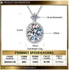 Artículo de moda popular europeo y americano, collar de moissanita ovalada de plata de ley S925, cadena de clavícula versátil de alta gama para mujer, venta al por mayor