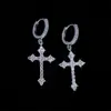 Joyería de Venta Caliente Transfronteriza Europea y Americana Pendientes Clásicos con Forma de Cruz para Mujer Incrustados con Circonita Fabricante Mayorista Frescos y Dulces