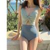 Venta al por mayor del fabricante Estilo Hada Ins Coreana Traje de baño de una pieza sexy para mujeres con poco busto para cubrir el abdomen y lucir delgada Bikini Baño termal