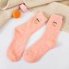 Calcetines de Terciopelo Coral para Mujer Transfronterizos Alfombra Japonesa Más Calcetines de Terciopelo Invierno Color Sólido Gruesos Piso Dormir Calcetines de Felpa