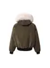 Chamarra de Algodón con Capucha y Cuello de Piel Guochao Zuo Shan Diao para Hombres y Mujeres, Nuevo Estilo Invierno 2025, Abrigo de Algodón Grueso y Cálido con Cremallera para Pareja