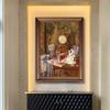 Van Gogh Restaurante Americano Pintura Decorativa Monet Mesa de Jantar Pintura Suspensa Estilo Europeu Entrada Entrada Textura Pintura a Óleo Senso Avançado Sala de Estar
