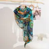 Lenço de Seda Moda Feminina Novo Alta Qualidade Estampado Colorido Xale Verão Versátil Fino Protetor Solar Lenço de Pescoço Lenço da Moda