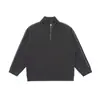 Ropa Vintage Yidao Otoño 2026 Nuevo Diseño Retro Americano Sudadera Pulóver Holgada Texturizada con Media Cremallera