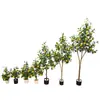 Árbol de Limón Artificial con Cascabeles Colgantes, Gran Adorno Decorativo de Pie para Sala de Estar y Casa de Huéspedes, Decoración Bonsái Estilo Nórdico