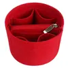 Bolsa de Cosméticos Estilo Moderno Sencillo Gran Capacidad Compartimentos Múltiples Bolsillo Interior Cosmético Conveniente Acabado Bolsa de Almacenamiento de Fieltro