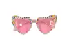 Gafas de Perlas de Fiesta de Gama Alta de Amazon Gafas de Sol con Forma de Corazón Blanco Diamante Gafas para Fiesta de Cumpleaños de Mujer