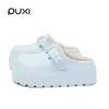 Pantuflas de Algodón para Mujer Park Xi Xu Ye con Suelas Gruesas, que Aumentan la Altura, Antideslizantes, Impermeables, Color Macaron, Adecuadas para Uso en Exteriores en Invierno