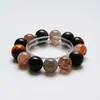 [Amor Leve] Pulseira de Cristal Super Sete Preto Dourado Natural Feminina Mais Fácil de Combinar Pulseira Clareadora Lua Cinzenta Atacado