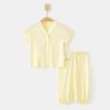 Conjunto de T-shirt Curta Fina para Bebê Roupa de Casa de Verão em Fibra de Bambu Ultra-Fina Calças para Crianças Roupas de Ar Condicionado para Bebê