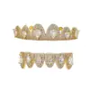 Brackets de estilo hip-hop de circonio de colores, cobre chapado en oro incrustado con circonita, para actuaciones en escenario, rap, estilo europeo y americano moderno personalizado, accesorios dentales al por mayor