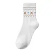 Calcetines de Algodón Puro para Mujer Estilo Étnico Fair Isle de Media Pantorrilla Retro Antibacterianos Resistentes al Olor Versátiles Calcetines Largos Fábrica de Origen