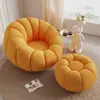Crema de Calabaza Sofá Perezoso Nórdico Saco de Frijol para Dormitorio, Tatami de Princesa Famoso en Internet para Casas de Alquiler y Apartamentos Pequeños