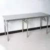Mesa plegable rectangular portátil simple de acero inoxidable para el hogar, mesa larga para exteriores, puesto de mercado nocturno, mesa de comedor para barbacoa