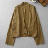 Real tiro em estoque algodão linho areia lavar camisa velha top das mulheres outono e inverno novo vintage feminino solto casaco curto