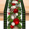 Bandeira de Mesa de Linho Estampada de Natal Transfronteiriça Decoração de Atmosfera Festiva Toalha de Mesa com Estampa de Árvore de Natal Boneco de Neve Atacado