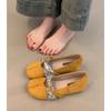Zapatos Mary Jane Vintage para Aumentar la Altura para Mujer Primavera 2025 Nuevos Boca Baja Punta Redonda con Falda Zapatillas de Ballet Francesas
